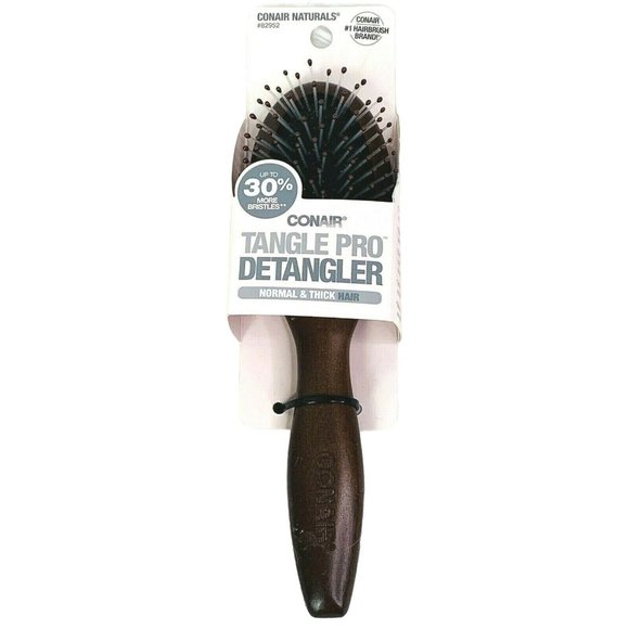 Conair Hair Conair Detangler Brush Tangle Pro Natural Wood Handle